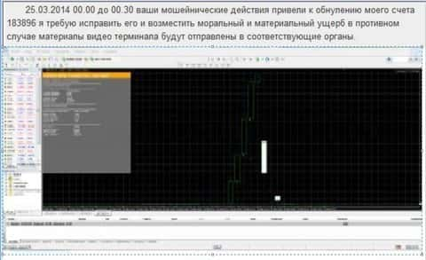 Скрин с доказательством слива клиентского счета в Grand Capital ltd